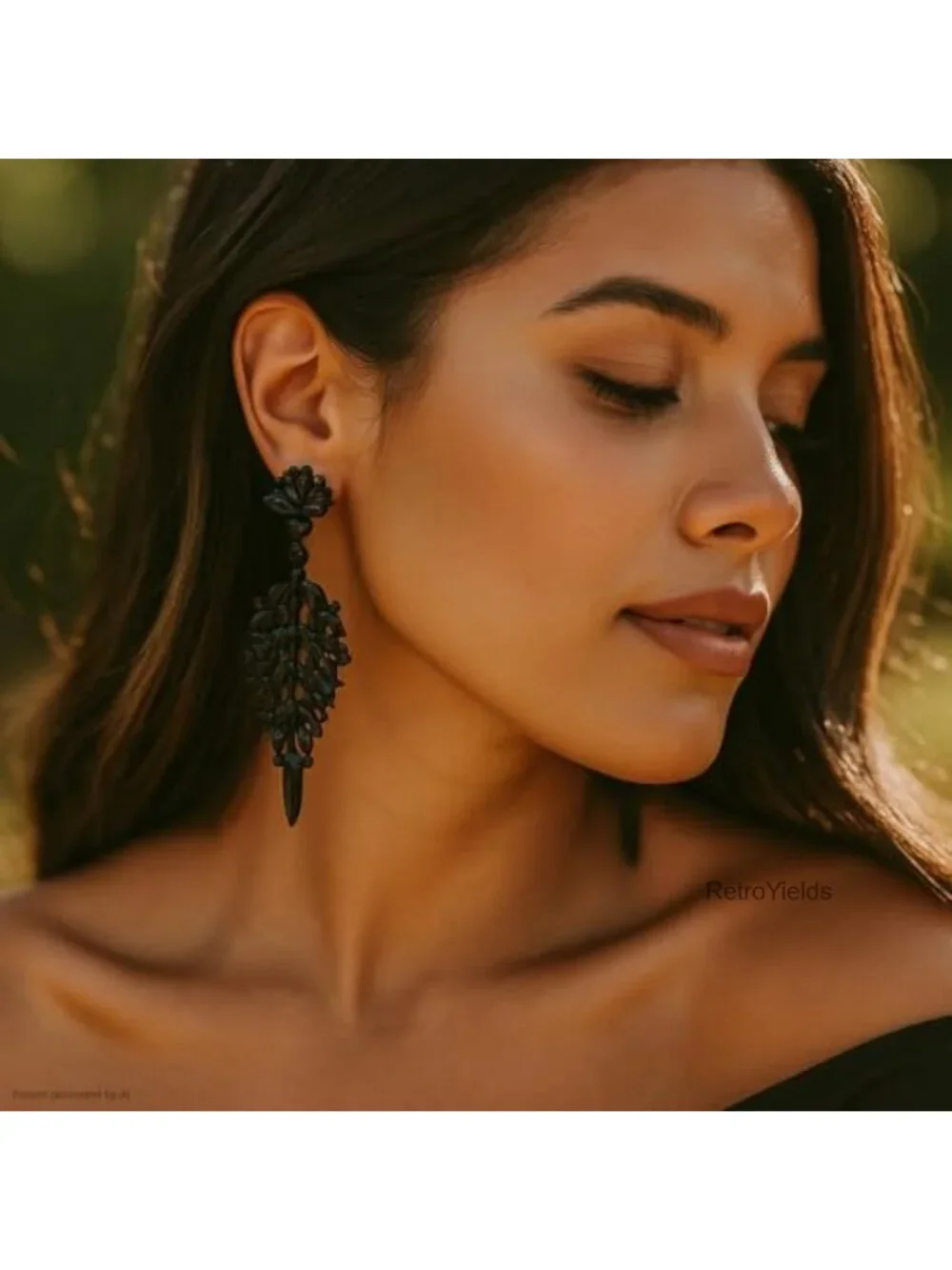 Elegant Black Teardrop Crystal Dangle Earrings for Women, Statement Drop